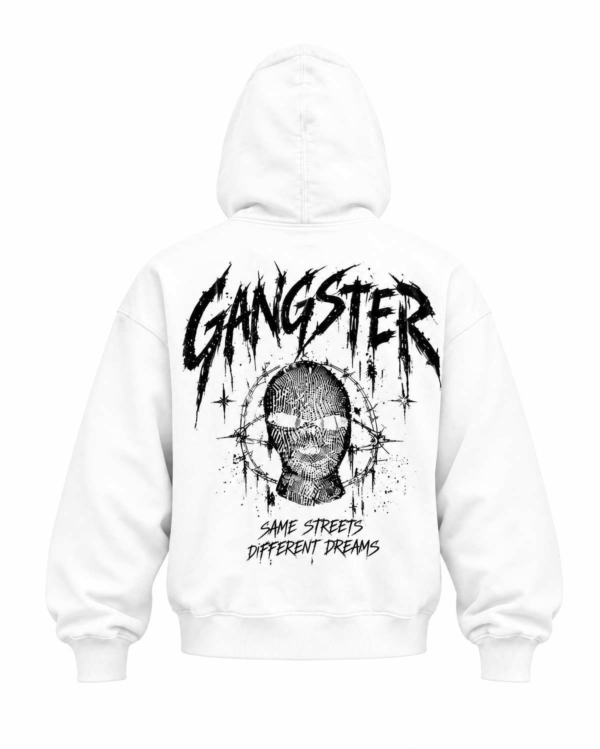 GANGSTER Balaklava Fermuarlı Oversize Hoodie