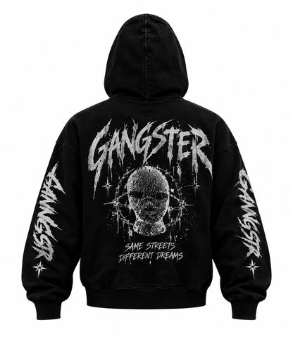 GANGSTER Balaklava Fermuarlı Oversize Hoodie